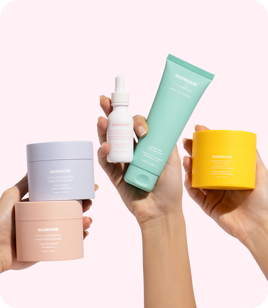 Glowliixir Glow Bundle – complete skincare and haircare set for hydration, repair, and radiance