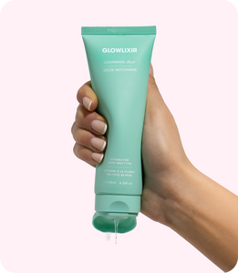 Glowlixir Cleansing Jelly in a Hand